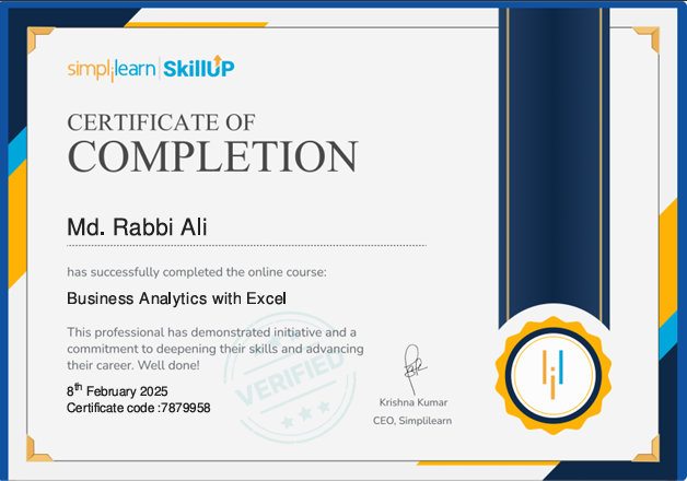 Excel Certificate Banner